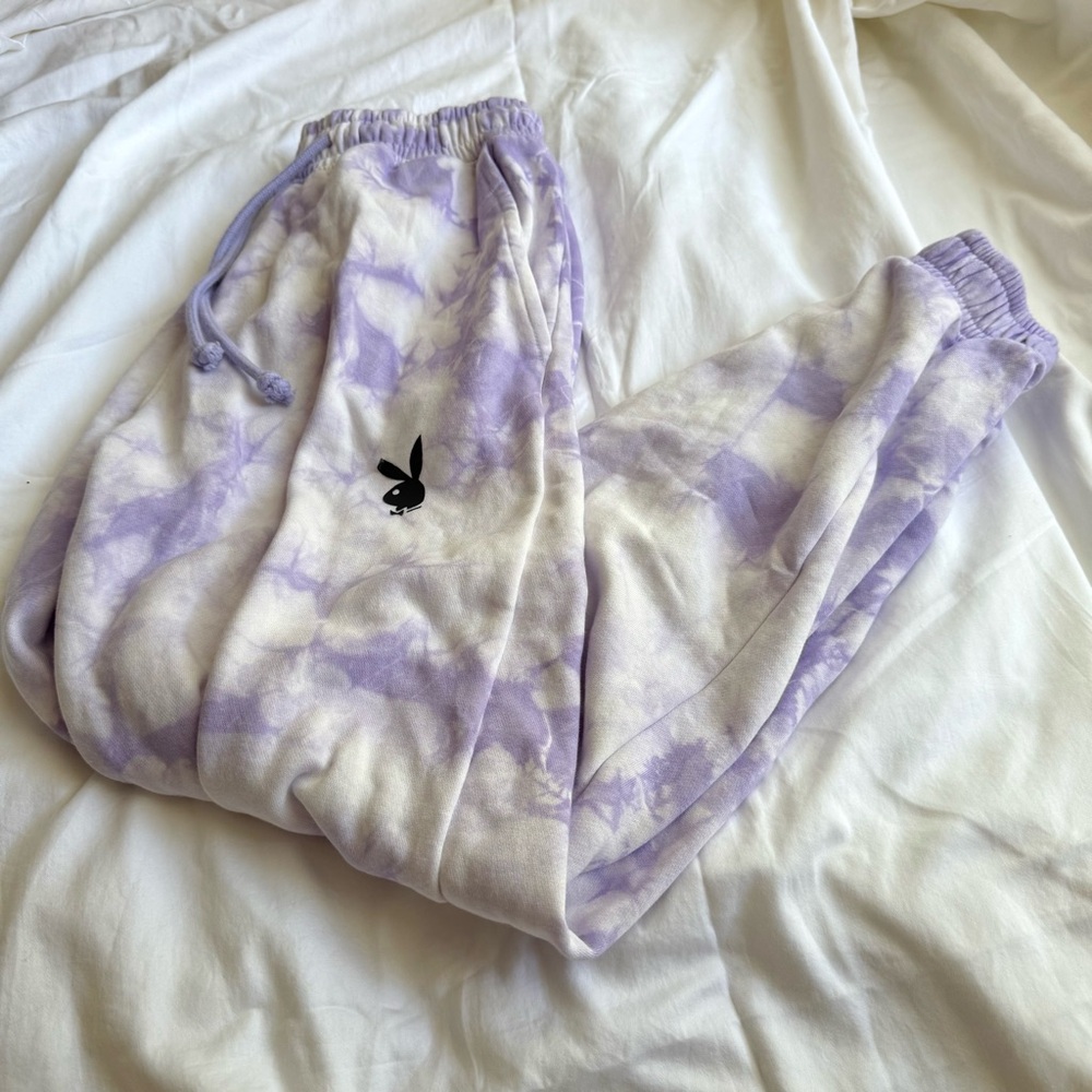 Playboy Purple Tie-Dye Sweatpants
